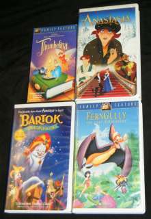 THUMBELINA, Anastasia, BARTOK, & FernGully VHS Movies Animation  