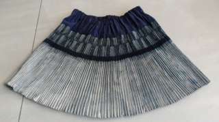 Chinese Miao peoples hand local cloth flex pleat skirt  