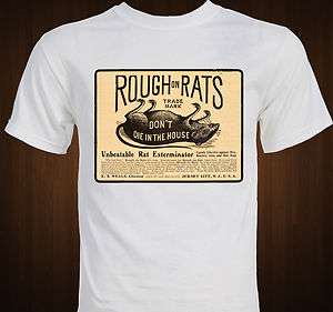 Rough on Rats Rare Vintage Advertisement Funny Weird T shirt  