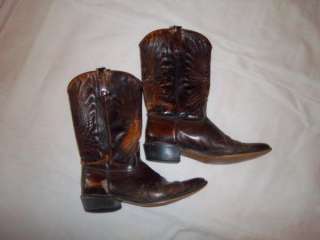 Vintage Acme Boot Co rainbow Phonex Men 10 C Brown Leather Cowboy 