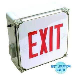  Wet Location Red LED Emergency Exit Sign with Battery 