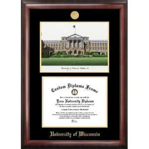  University of Wisconsin Madison Gold Embossed Diploma 
