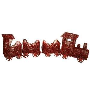   Tidings 1325654 Red Mesh Train with 50 Mini Lights: Home & Kitchen