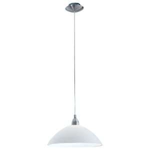  Eglo 88491A Lord 3, Nickel/wiped White, 1 Light Pendant 