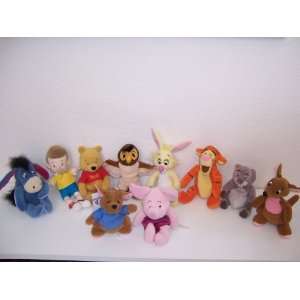  Set of 10 Winnie the Pooh & Friends Bean Bag Plush Toys 