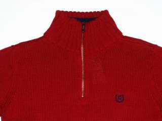 New $38 CHAPS Boys 1/4 Zip SWEATER Dark Red Size XL 20  