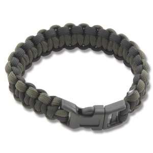  Large Paracord Survival Bracelet   Black/Olive Drab 