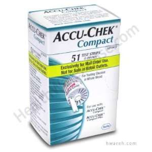  Accu Chek Compact Diabetic Test Strips   51 Strips (Mail 