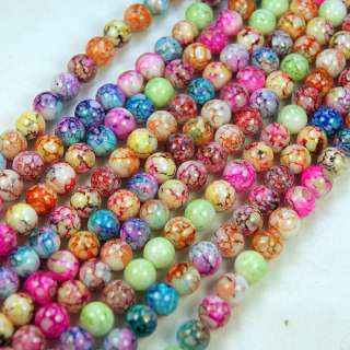 New 8MM color jade Round Shaped Loose Gemstone Jewelry Beads 50PCS 