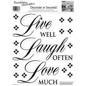  Live Well, Laugh Often, Love Much Applique in RoomMates 