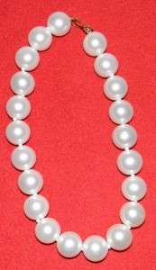 KENNETH LANE White Jumbo Faux Pearl Strand Necklace 18 NEW Jewelry 