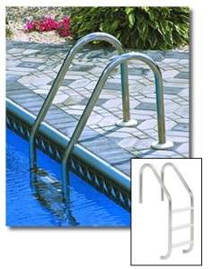 IN GROUND 3 STEP STAINLESS STEEL LADDER   PLASTIC TREAD  