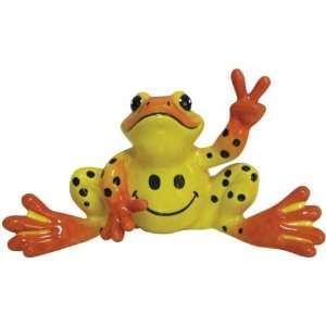 Peace Frog Figurine Smiley Face Style