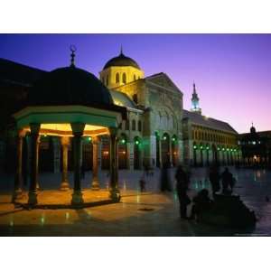 com Courtyard of Umayyad Mosque at Sunset, Old City, Damascus, Syria 