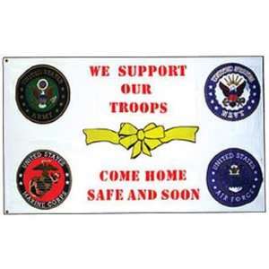  We Support Our Troops Military Flag 3ft x 5ft: Patio, Lawn 