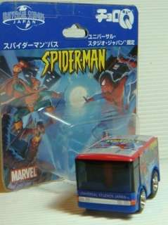 Tomy Choro Q Universal Studios Japan SPIDERMAN Bus RARE  