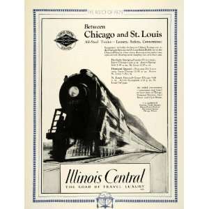  1929 Ad Illinois Central Railroad Chicago St. Louis Train 
