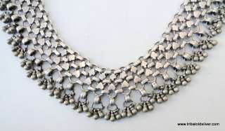 VINTAGE ANTIQUE ETHNIC TRIBAL OLD SILVER NECKLACE INDIA  
