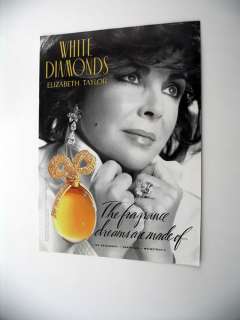 Elizabeth Taylor White Diamonds Perfume 1994 print Ad  
