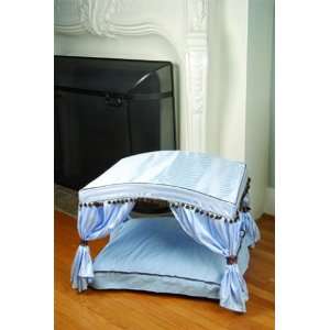  Luxury Silk Canopy Pet Bed   Blue