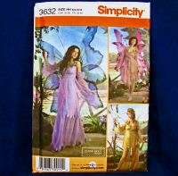 Simplicity 3632 3 Adult Fairy Costume Pattern 6 12 NEW 039363309154 