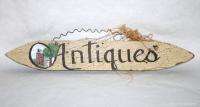 Handpainted Wood Fence Sign Antiques House Tree  
