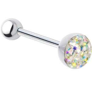  AB Sparkling Ferido Gem Dome Austrian Crystal Paved Dome Barbell 