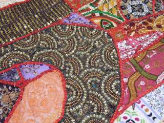 Sari Indian Bedding Bedspread Ethnic Khambadia Work Handmade King 