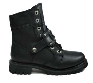   Kasey Black Leather Motorcycle Rider Boots Women Size 84294  