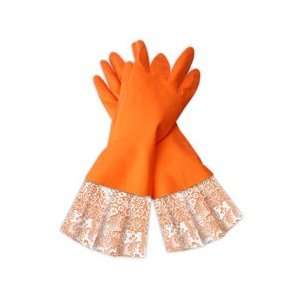    Gloveables Rubber Gloves  Citrus/Orange Lace: Home & Kitchen