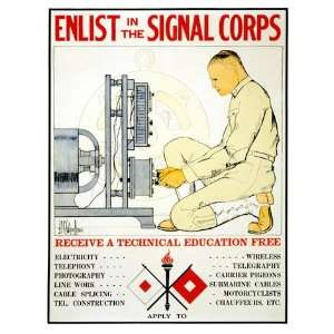  Enlist in the Signal Corps 12x18 Giclee on canvas: Home 