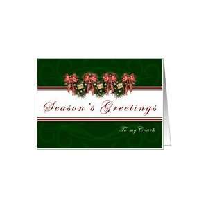  Coach Seasons Greetings   Garland wreaths and red bows 