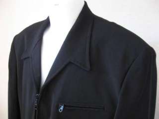 Mens Officer Gentleman Black Zippered BLAZER Classic Sport Coat Jacket 