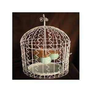  White Grand Birdcage Lantern w/Glass