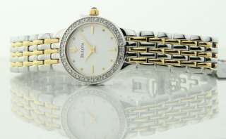 Bulova 20 Diamonds Ladies Dress Two Tone Watch 98R142 042429480117 