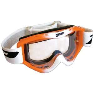 Progrip 3400ORWT 3400 Series Dual Race Line Orange and White Goggle