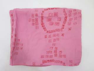 NWT COOL CHANGE Pink Red Block Pattern Sequins Scarf  
