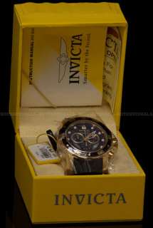 Invicta Mens Pro Diver Scuba Chronograph 18K Gold Plated Black Dial 
