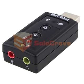 For Windows XP/MacOS Syba USB A Virtual 7.1 Channel Sound Card Adapter 