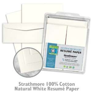   Cotton Natural White Resume Paper Kit   1000/500/Case: Office Products