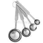 Free Shipping 4pcs Stainless Steel Measuring Tea Spoon Cup Measure