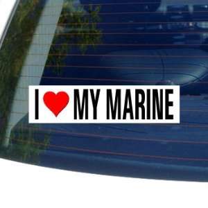  I Love Heart My Marine Window Bumper Sticker: Automotive