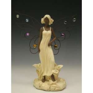  Black Fairy Figurine    W/Lily