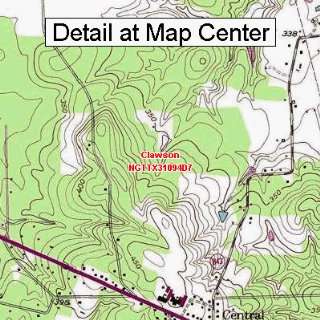  USGS Topographic Quadrangle Map   Clawson, Texas (Folded 