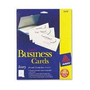  Avery® Laser Business Cards, 2 x 3 1/2, Ivory, 10 Cards 