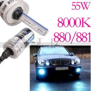 55W SUPER BRIGHT Car Xenon HID Bulbs 880/881 8000K new  