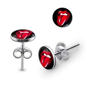  Tongue out Logo Silver Earring: Jewelry