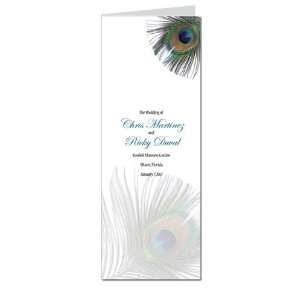  200 Wedding Programs   Peacock Feather