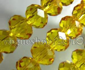50pcs Golden Yellow Faceted Rondelle Glass Bead 6mm  