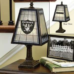  Oakland Raiders Art Glass Table Lamp Memorabilia.: Sports 